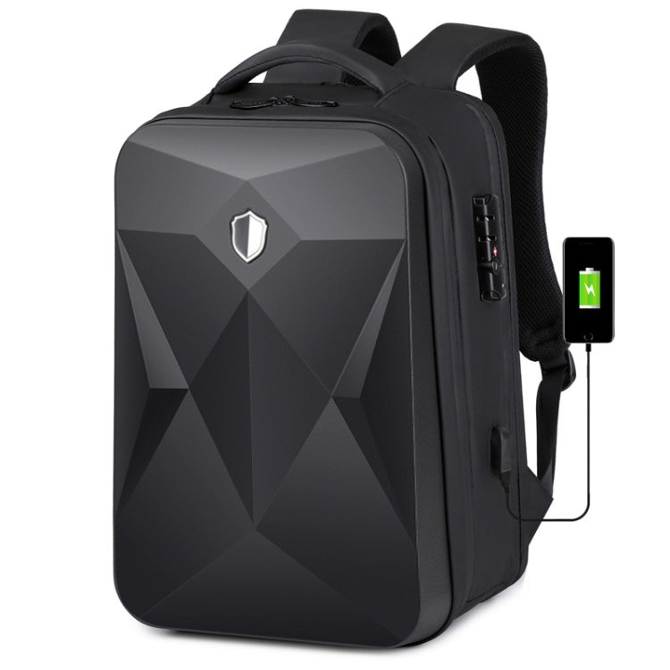 Zaino per laptop impermeabile di grande capacità con blocco password e porta USB, 17 inch