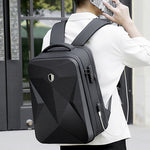 Zaino per laptop impermeabile di grande capacità con blocco password e porta USB, 17 inch