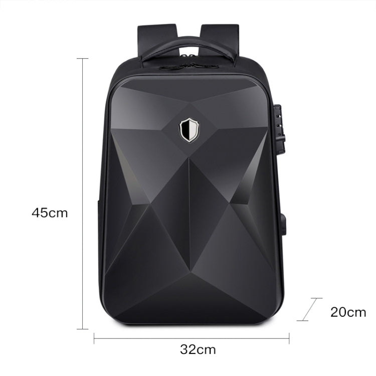 Zaino per laptop impermeabile di grande capacità con blocco password e porta USB, 17 inch