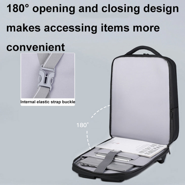 Zaino per laptop impermeabile di grande capacità con blocco password e porta USB, 17 inch