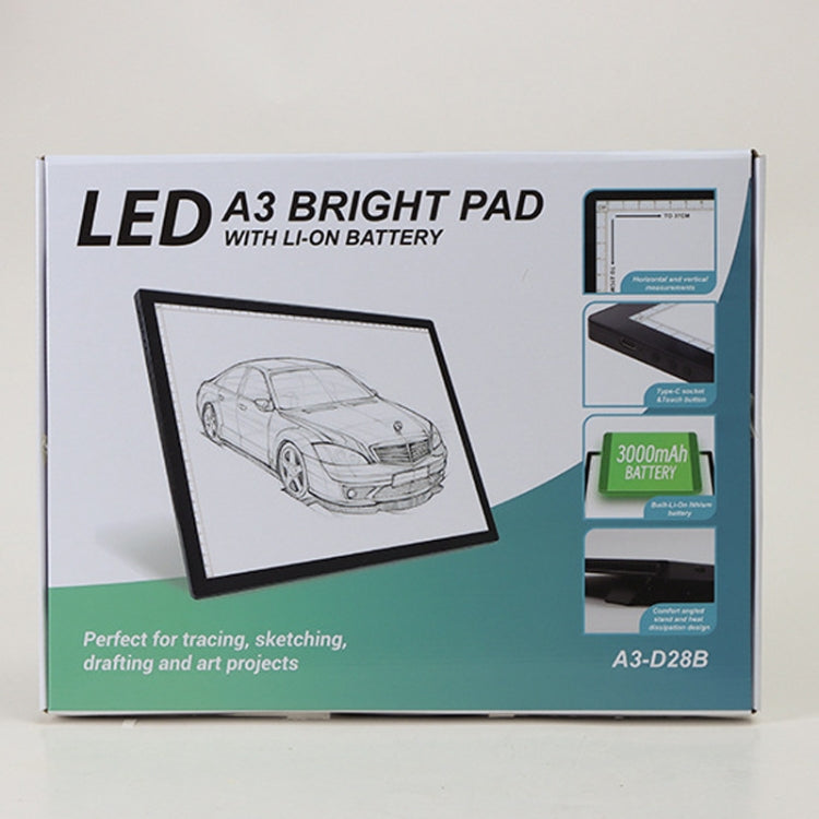 Lampada LED da disegno A3 con ricarica USB Type-C