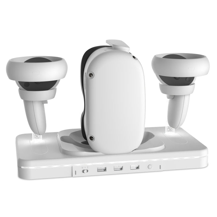 Per Meta Quest 2 Staffa da tavolo per occhiali VR Caricatore wireless Base colorata che emette luce