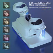 Per Meta Quest 2 Staffa da tavolo per occhiali VR Caricatore wireless Base colorata che emette luce
