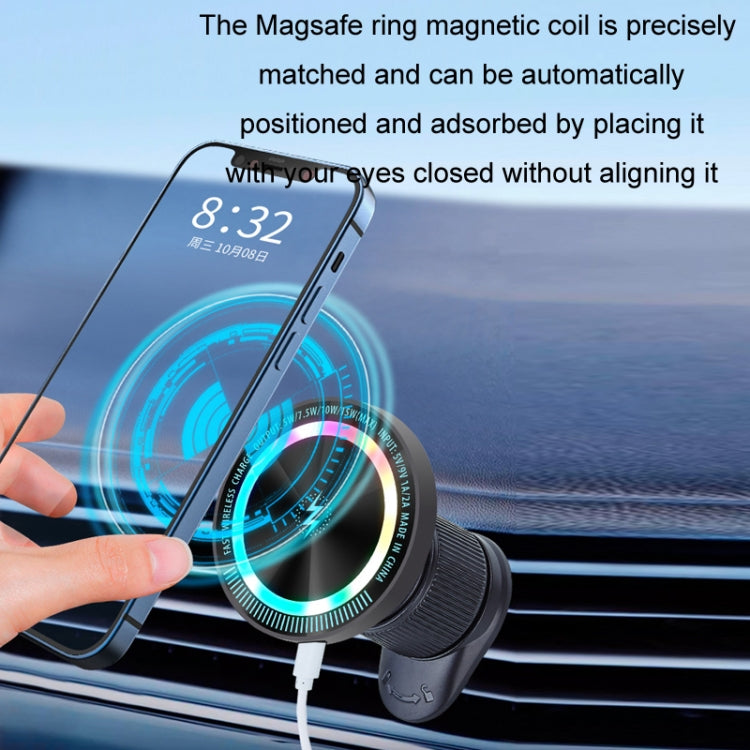 Supporto per cellulare con ricarica wireless magnetica magnetica Magsafe da 15 W, A9 Air Outlet Dark Gray, A9 Air Outlet Silver, A9 Adhesive Dark Gray