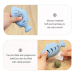 Giocattolo per gatti in silicone a forma di pesce