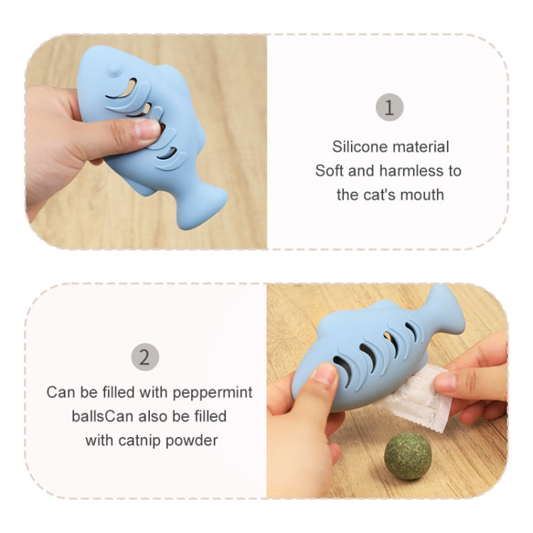 Giocattolo per gatti in silicone a forma di pesce