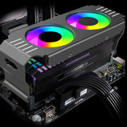 Desktop ARGB Memory Cooler Controllo della temperatura PWM Doppia ventola, per DDR / DDR2 / DDR3 / DDR4 / DDR5