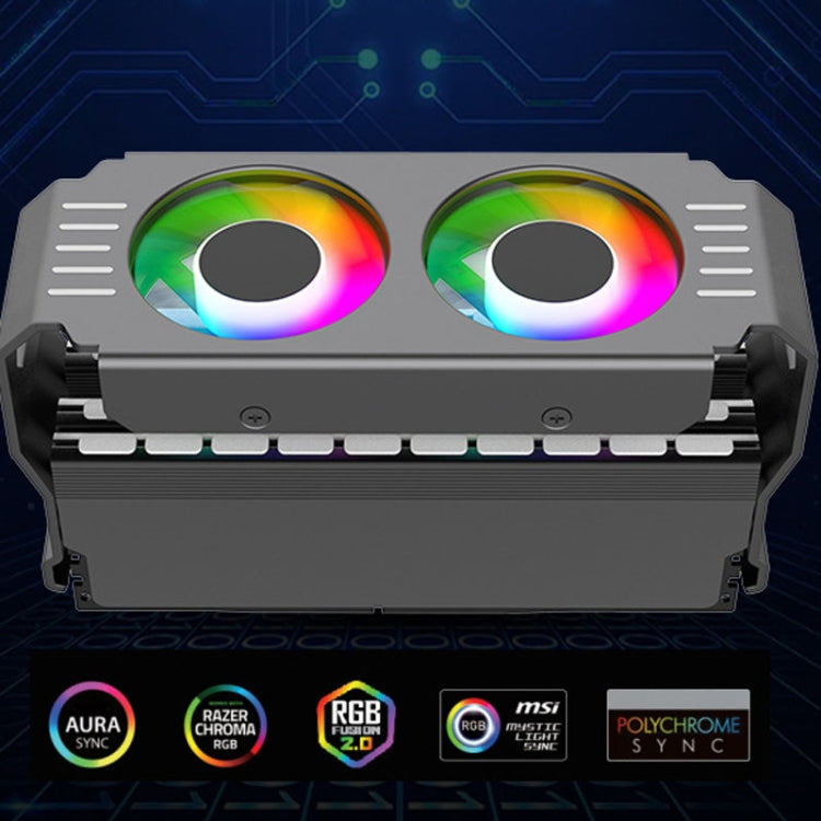 Desktop ARGB Memory Cooler Controllo della temperatura PWM Doppia ventola, per DDR / DDR2 / DDR3 / DDR4 / DDR5