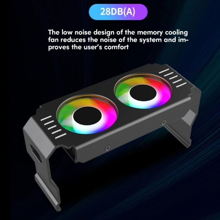 Desktop ARGB Memory Cooler Controllo della temperatura PWM Doppia ventola, per DDR / DDR2 / DDR3 / DDR4 / DDR5