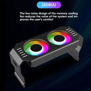 Desktop ARGB Memory Cooler Controllo della temperatura PWM Doppia ventola, per DDR / DDR2 / DDR3 / DDR4 / DDR5