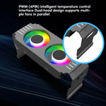 Desktop ARGB Memory Cooler Controllo della temperatura PWM Doppia ventola, per DDR / DDR2 / DDR3 / DDR4 / DDR5