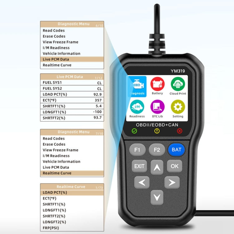 Rilevatore di durata della tensione della batteria del motore dell'automobile OBD, YM319