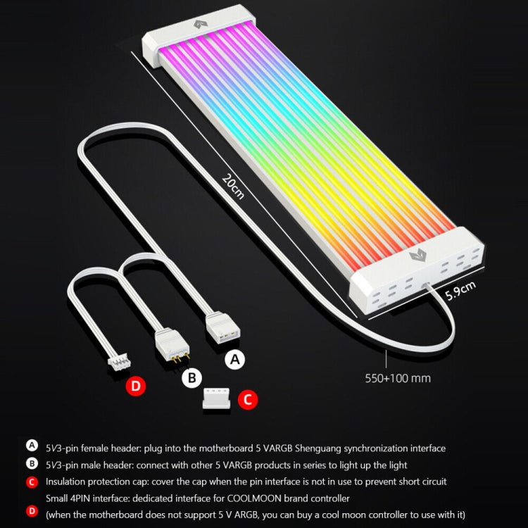 AOSOR Al200 Neon Cable Scheda madre del computer Scheda grafica Glow Board Decorazione della linea di alimentazione, AL200