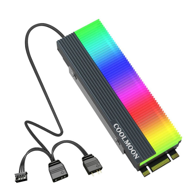 COOLMOON CM-M2A M.2 2280 Dispositivo di raffreddamento per unità a stato solido Dissipatore di calore per disco rigido ARGB da 5 V, CM-M2A