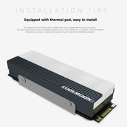 COOLMOON CM-M2A M.2 2280 Dispositivo di raffreddamento per unità a stato solido Dissipatore di calore per disco rigido ARGB da 5 V, CM-M2A