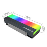 COOLMOON CM-M2A M.2 2280 Dispositivo di raffreddamento per unità a stato solido Dissipatore di calore per disco rigido ARGB da 5 V, CM-M2A