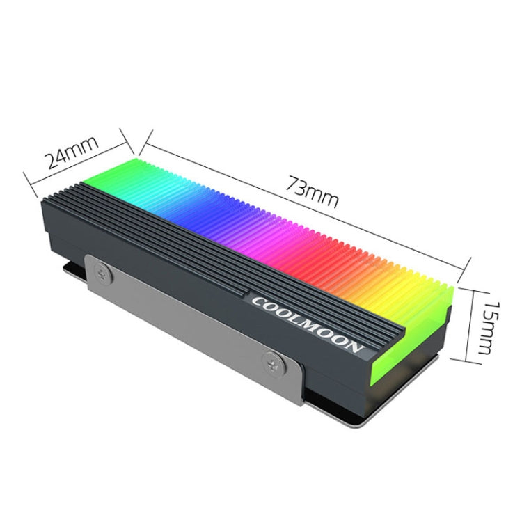 COOLMOON CM-M2A M.2 2280 Dispositivo di raffreddamento per unità a stato solido Dissipatore di calore per disco rigido ARGB da 5 V, CM-M2A