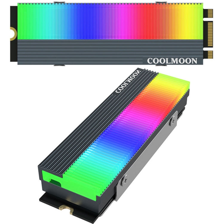 COOLMOON CM-M2A M.2 2280 Dispositivo di raffreddamento per unità a stato solido Dissipatore di calore per disco rigido ARGB da 5 V, CM-M2A