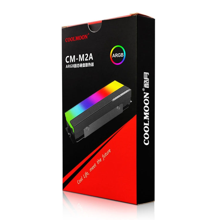 COOLMOON CM-M2A M.2 2280 Dispositivo di raffreddamento per unità a stato solido Dissipatore di calore per disco rigido ARGB da 5 V, CM-M2A