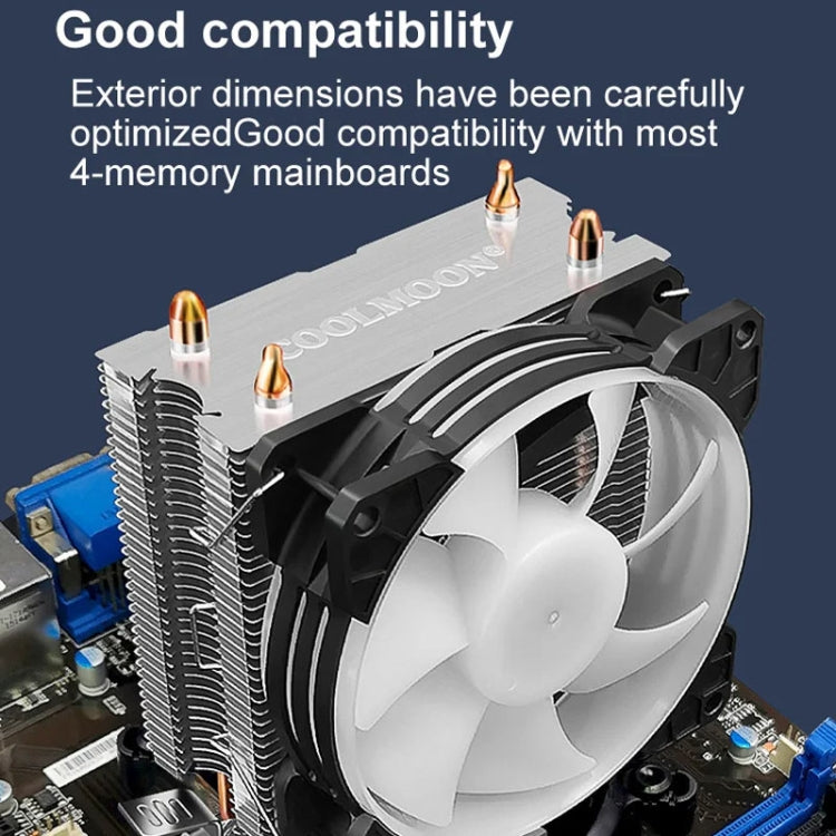 COOLMOON Frost doppio tubo di rame CPU ventola PC desktop illuminato silenzioso AMD dispositivo di raffreddamento raffreddato ad aria, P2 Magic Moon Edition Single Fan, P22 Magic Moon Edition Double Fan, P2 Streamline Edition Single Fan                ...