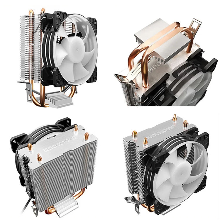 COOLMOON Frost doppio tubo di rame CPU ventola PC desktop illuminato silenzioso AMD dispositivo di raffreddamento raffreddato ad aria, P2 Magic Moon Edition Single Fan, P22 Magic Moon Edition Double Fan, P2 Streamline Edition Single Fan                ...