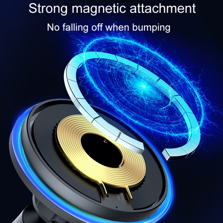 Supporto magnetico per cellulare con ricarica wireless per auto con luce ambientale, Blue Light, Colorful Light