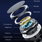 Supporto magnetico per cellulare con ricarica wireless per auto con luce ambientale, Blue Light, Colorful Light
