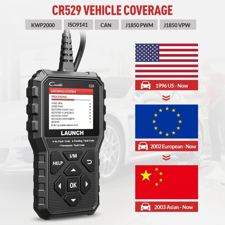 Avvia lo scanner di codici del tester di guasto del motore dell'auto Creader CR529 OBD2