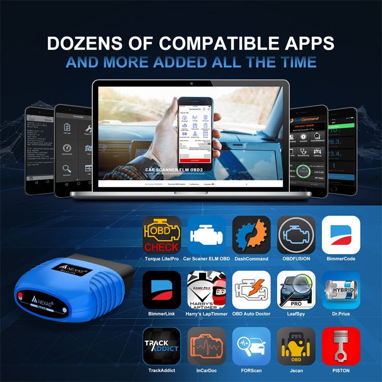 Scanner diagnostico Nexas Bluetooth 5.0 OBD2 per IOS/Android, OBD2 Diagnostic Scanner