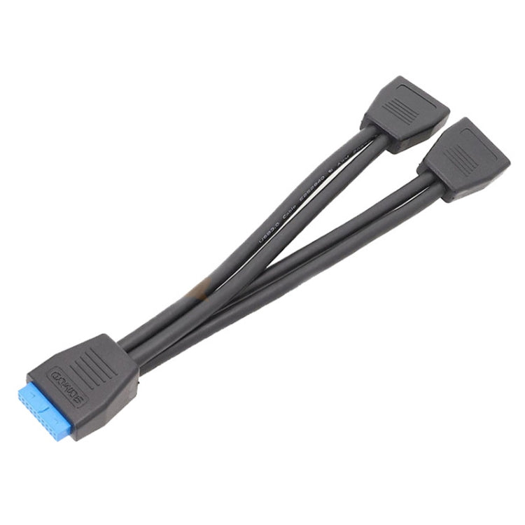 Cavo di prolunga USB 3.0 da uno a due per scheda madre del computer, 21cm 19Pin