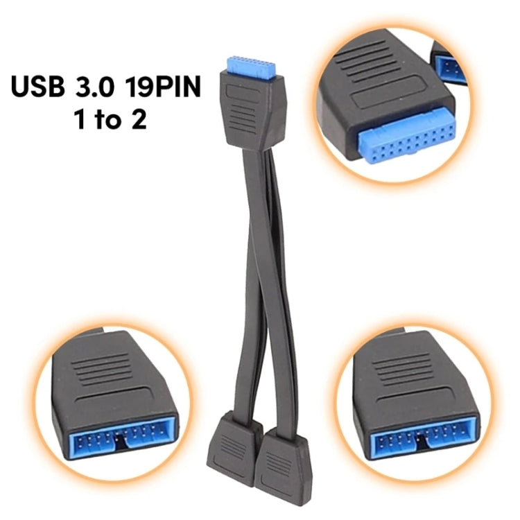 Cavo di prolunga USB 3.0 da uno a due per scheda madre del computer, 21cm 19Pin