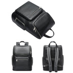 Bopai 61-122431 Zaino per laptop impermeabile da lavoro in pelle bovina di grande capacità a primo strato, 61-122431