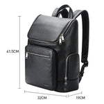 Bopai 61-122431 Zaino per laptop impermeabile da lavoro in pelle bovina di grande capacità a primo strato, 61-122431