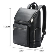Bopai 61-122431 Zaino per laptop impermeabile da lavoro in pelle bovina di grande capacità a primo strato, 61-122431