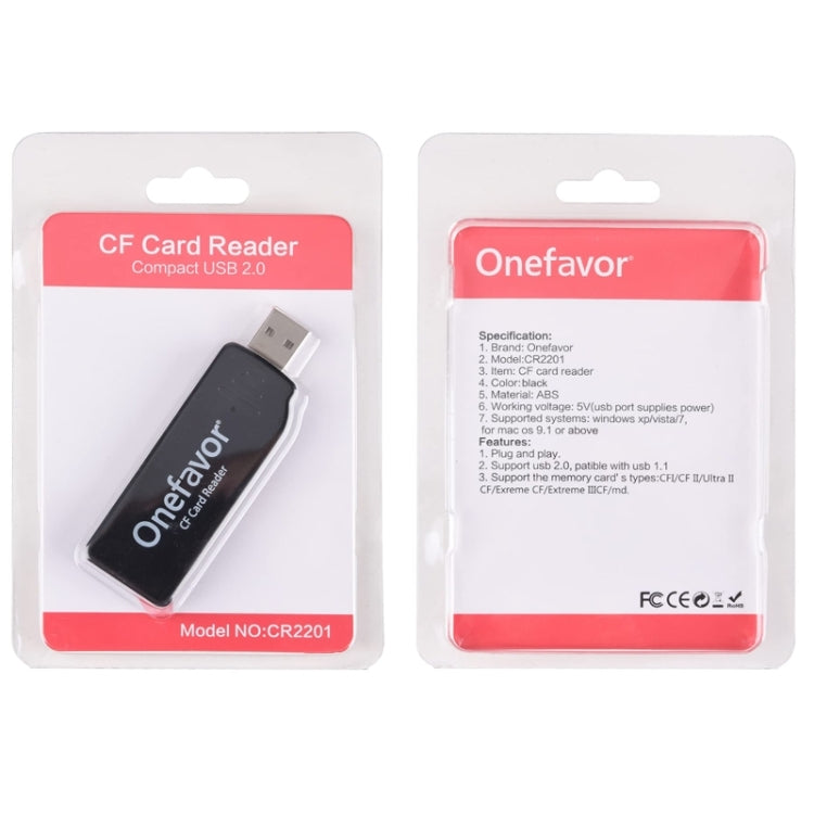 Lettore di schede CF di lettura e scrittura ad alta velocità USB 2.0 Onefavor, CF Card Reader