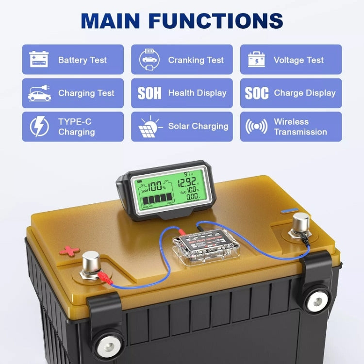 ANCEL 12V LED Tester per batteria per auto SOH/SOC Strumento di analisi della batteria ricaricabile, BM200 PRO