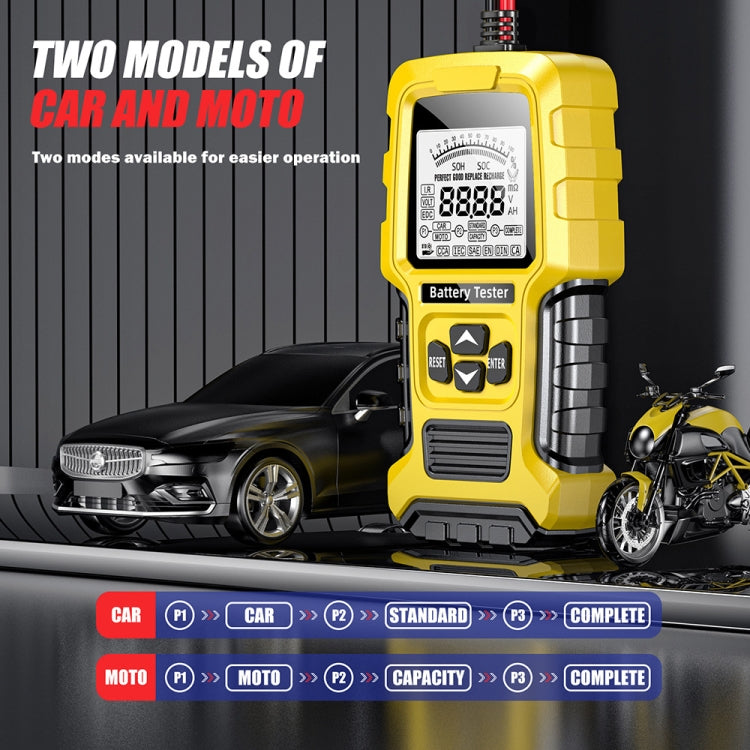 Analizzatore rapido della resistenza interna della batteria al piombo-acido per autoveicoli FOXSUR 12V/24V, Yellow