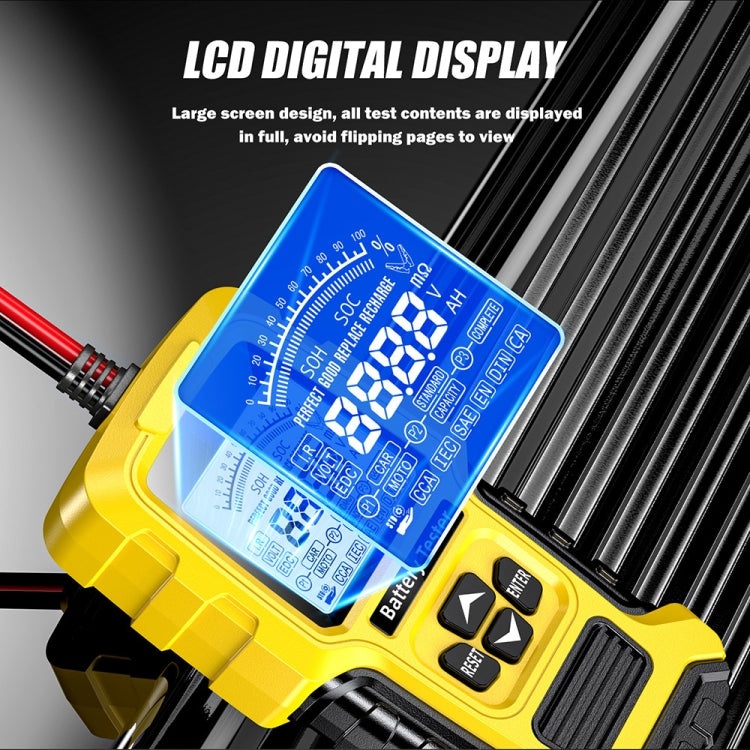 Analizzatore rapido della resistenza interna della batteria al piombo-acido per autoveicoli FOXSUR 12V/24V, Yellow