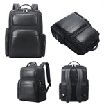 Zaino business in pelle bovina con porta USB e Type-C