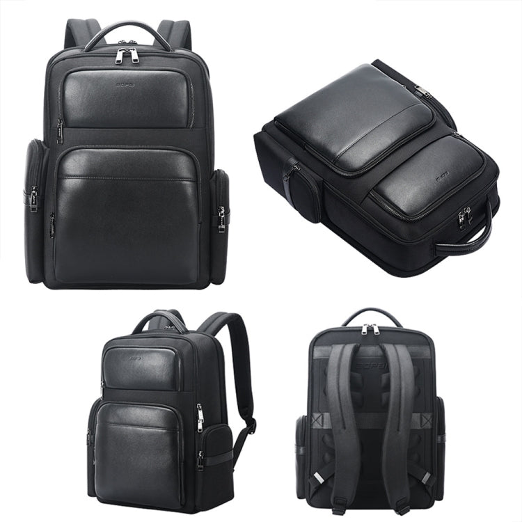 Zaino business in pelle bovina con porta USB e Type-C