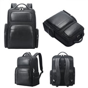 Bopai 61-125031 Zaino per laptop aziendale in pelle bovina di grande capacità a primo strato con porta USB + tipo C, 61-125031