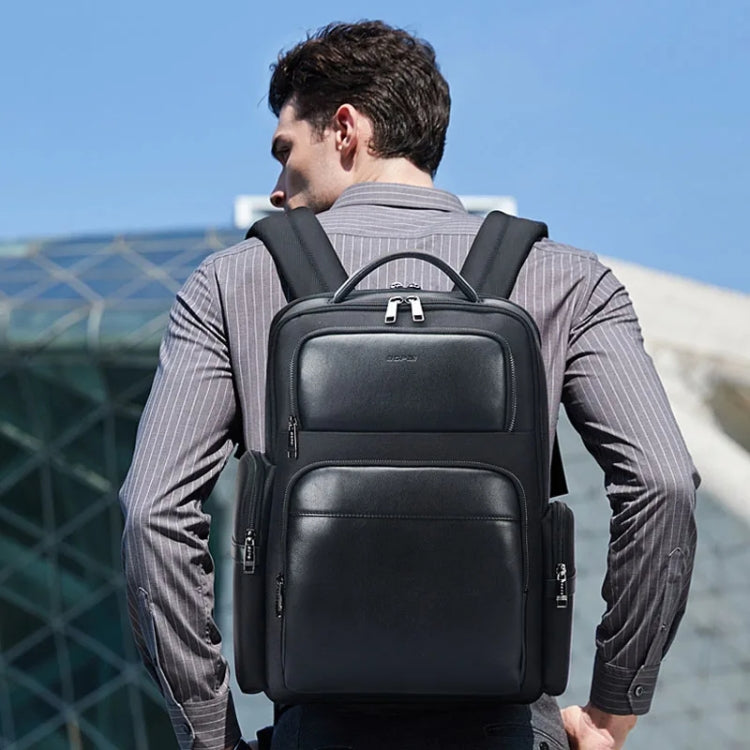Zaino business in pelle bovina con porta USB e Type-C