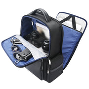 Bopai 61-125031 Zaino per laptop aziendale in pelle bovina di grande capacità a primo strato con porta USB + tipo C, 61-125031