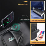 Zaino business in pelle bovina con porta USB e Type-C