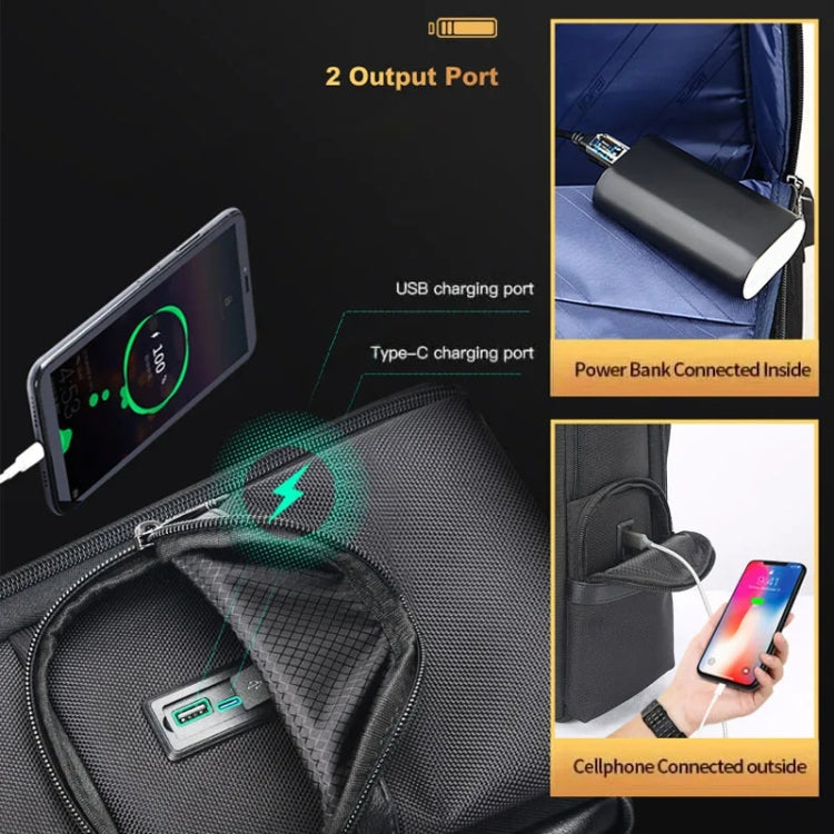 Zaino business in pelle bovina con porta USB e Type-C