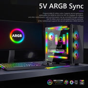 Luce ambientale decorativa interna per custodia per computer desktop con barra luminosa ARGB panoramica, F300 Square