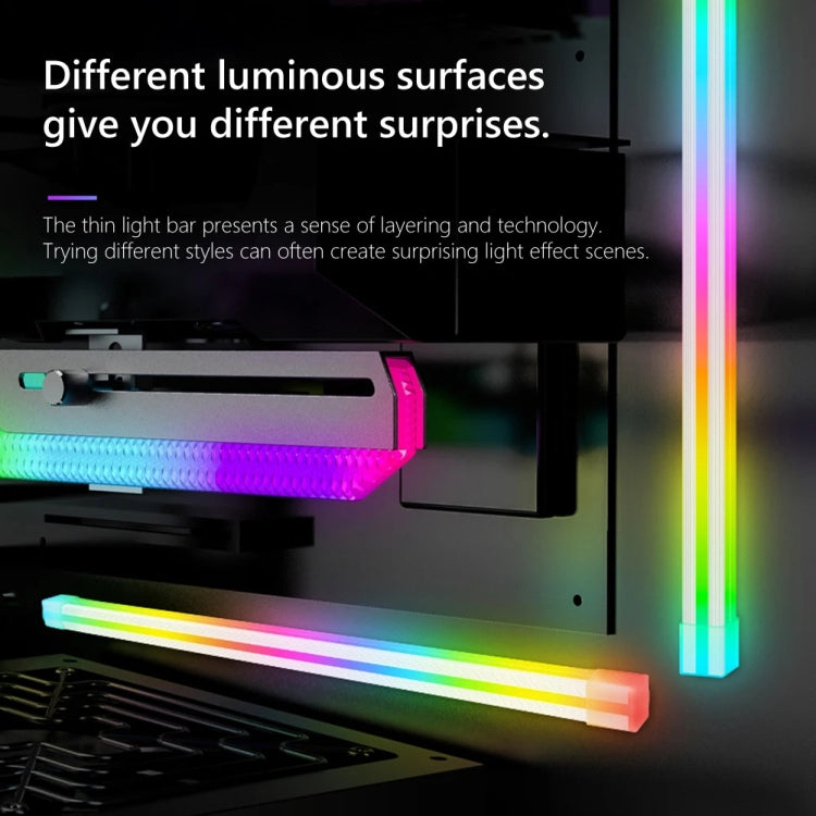 Luce ambientale decorativa interna per custodia per computer desktop con barra luminosa ARGB panoramica, F300 Square