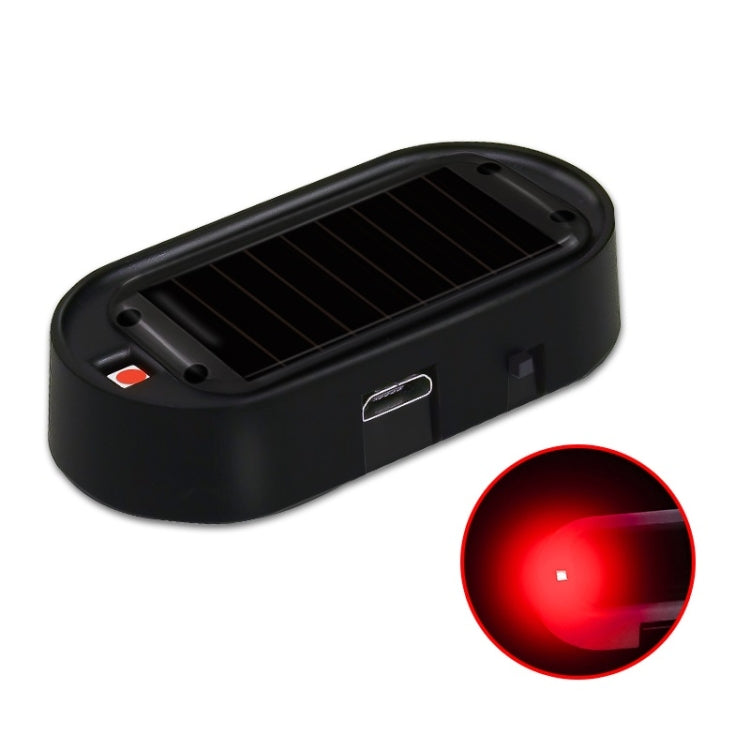 Spia LED antifurto analogico solare per auto, Black Shell Red Light, Black Shell Blue Light
