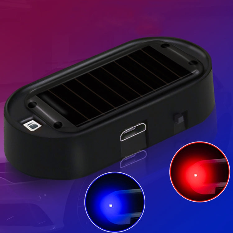 Spia LED antifurto analogico solare per auto, Black Shell Red Light, Black Shell Blue Light