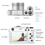 Fotocamera digitale doppia 48MP con zoom digitale 18x e display 3